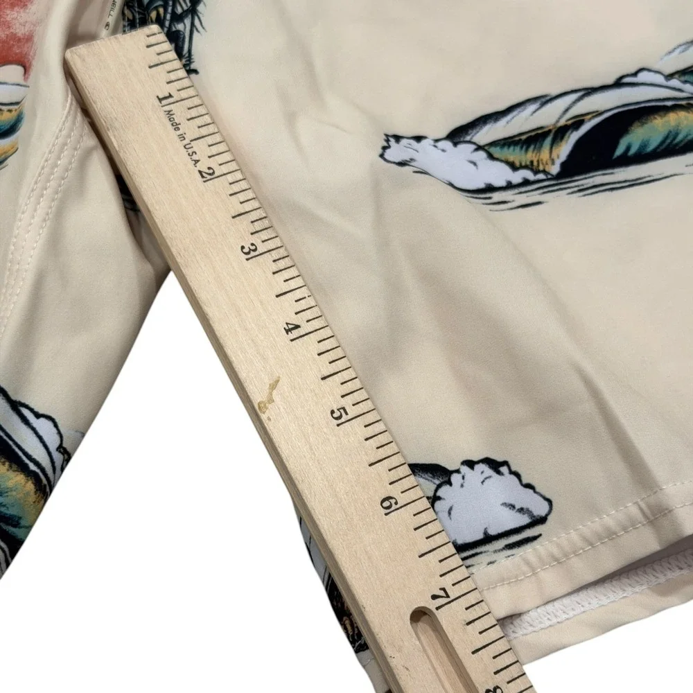 O'Neill Hyperfreak Board Shorts Mens 30 Cream Monkey Surf Tropical Stretch 18.5